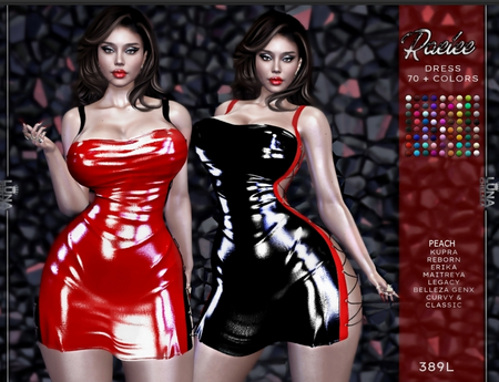 Second Life Marketplace - Raelee Latex PVC Dress, 70+ colors,.Luna